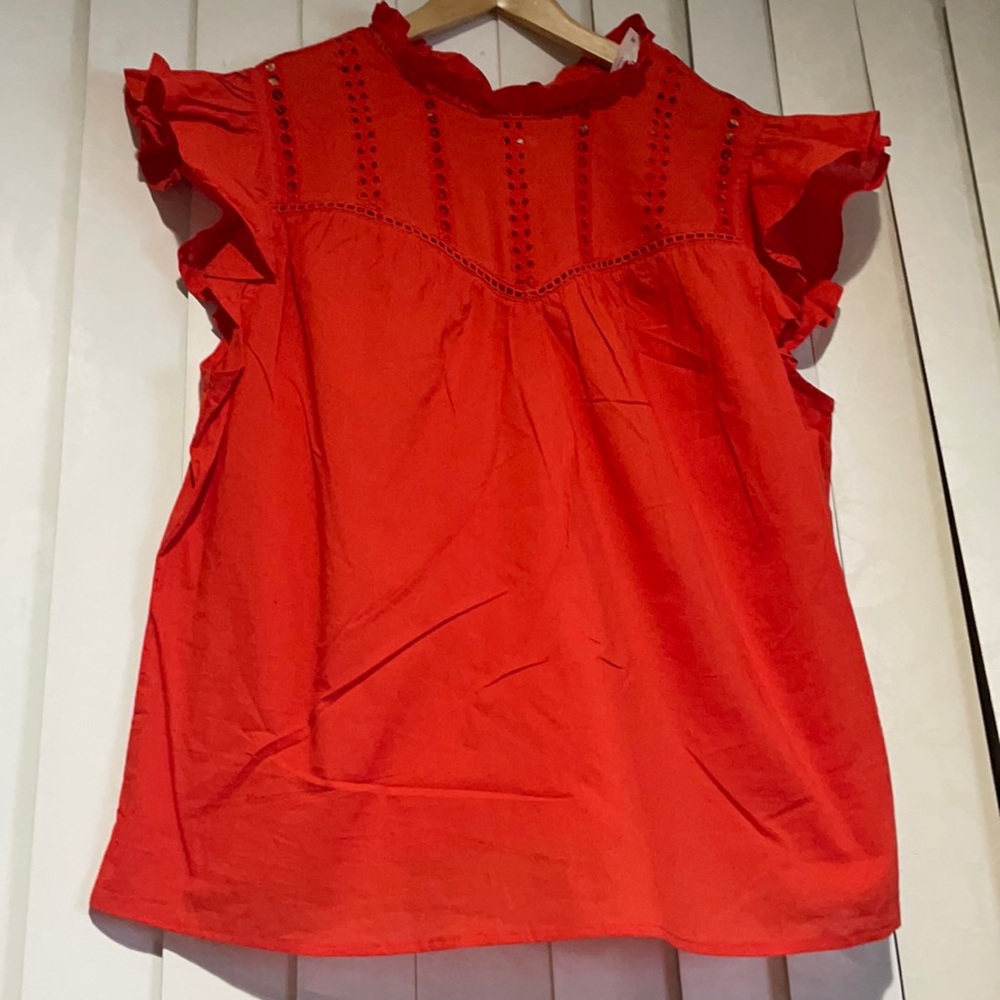 TRose L  red orange top
